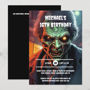 Zombie Kreatur Cartoon Halloween-Party Jungs Einladung