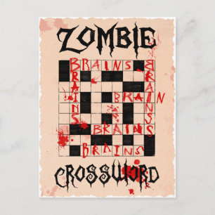 Zombie-Kreuzworträtkarte Postkarte