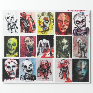 Zombie-Kunst-MattPackpapier, 30" x 6' Geschenkpapier