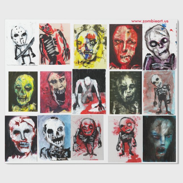 Zombie-Kunst-MattPackpapier, 30" x 6' Geschenkpapier (Flach)