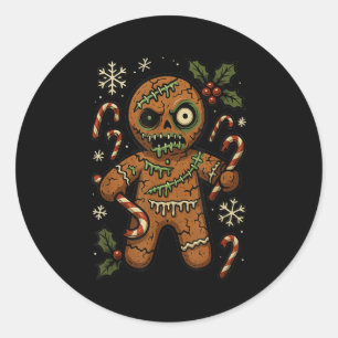 Zombie Lebkuchenmann Weihnachten Zombie Runder Aufkleber