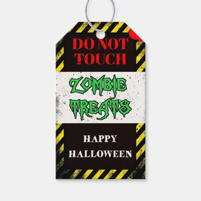 Zombie-Leckereien Halloween-Party Gunst Geschenkanhänger (Vorderseite)