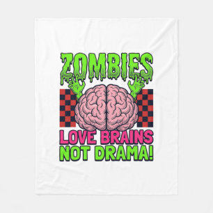 Zombie Liebe Gehirne Keine Drama Vintage Horror De Fleecedecke