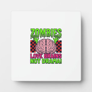 Zombie Liebe Gehirne Keine Drama Vintage Horror De Fotoplatte
