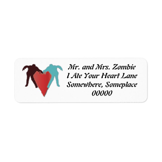 Zombie Liebe Herzetikett (Vorne)