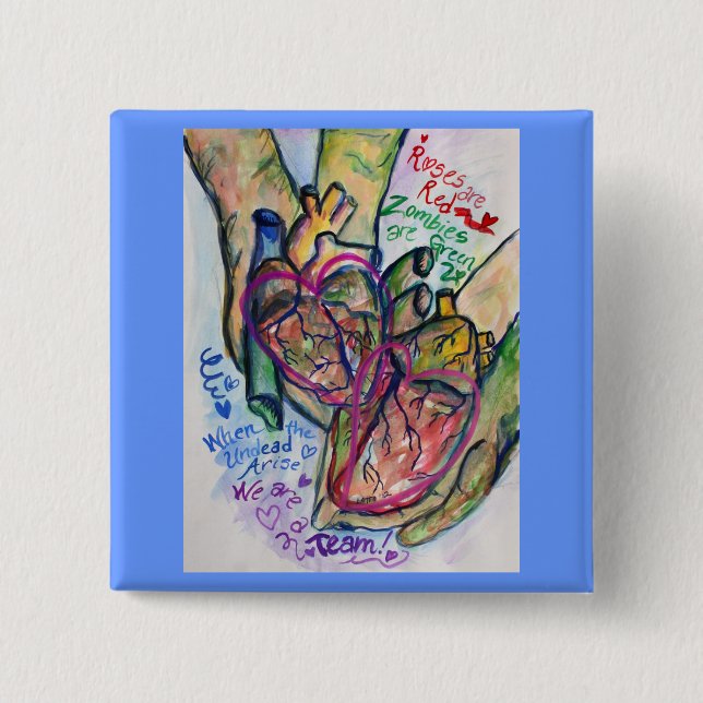 Zombie Liebe Pendant Custom Buttons oder Buttons (Vorderseite)