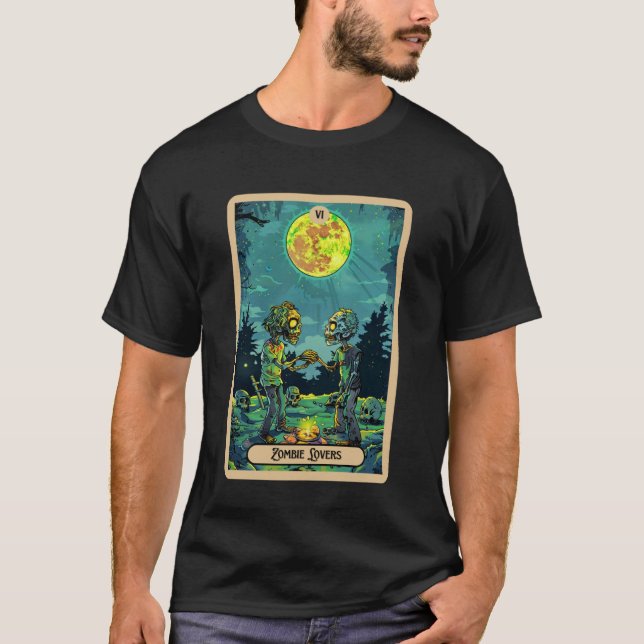 Zombie Lovers (The Lovers) Tarot Card Cute Hallowe T-Shirt (Vorderseite)