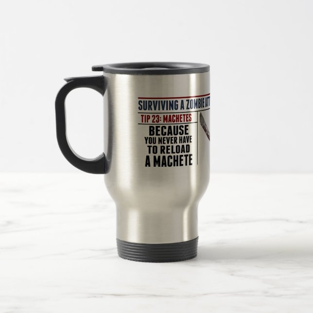 ZOMBIE-MACHETEN-REISE-TASSE REISEBECHER (Links)
