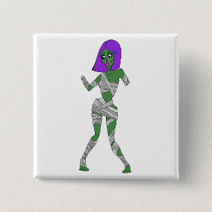 Zombie-Mädchen Button