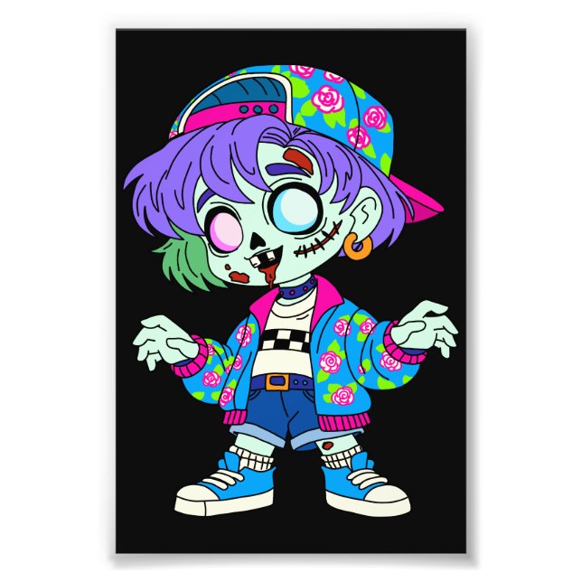 Zombie-Mädchen der 90er Fotodruck (Vorne)
