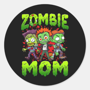 Zombie Mama Halloween Kostümfamilie Matching Runder Aufkleber