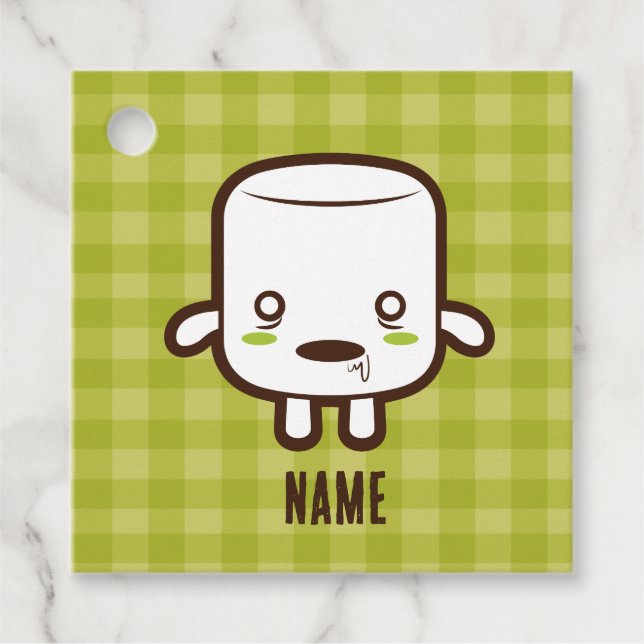 Zombie-Marshmallow-Halloween Geschenkanhänger (Vorderseite)
