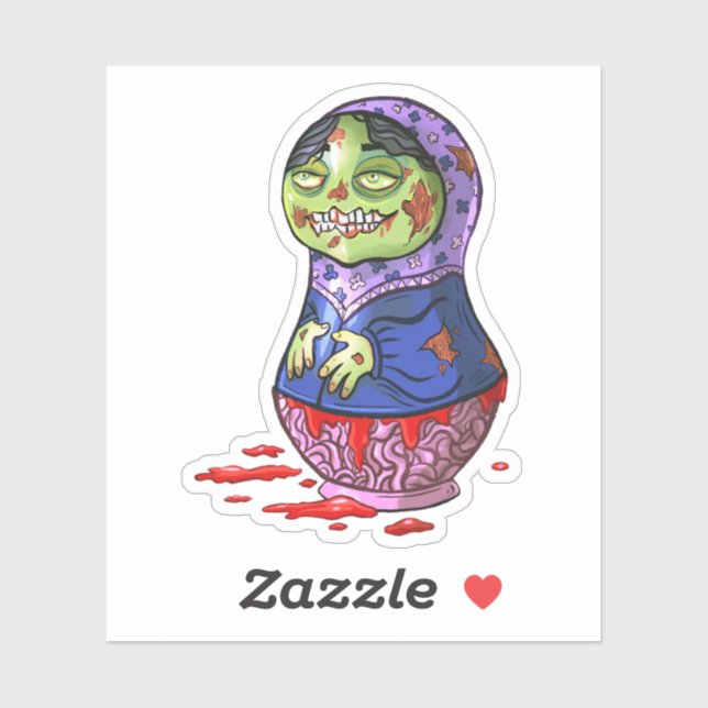 Zombie Matryoshka Doll Aufkleber (Blatt)