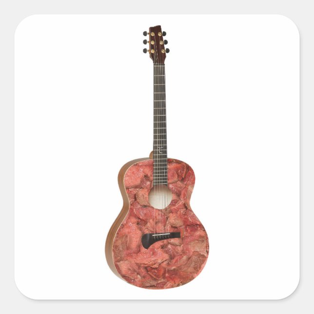 Zombie Meat Guitar Quadratischer Aufkleber (Vorderseite)