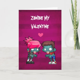 Zombie mein Valentine Gruselig süß Feiertagskarte