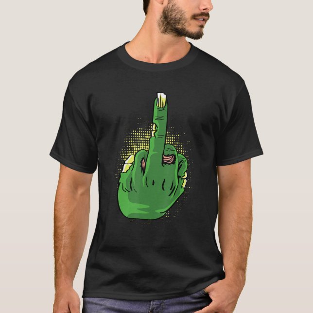 Zombie Middlefinger Brave Person T-Shirt (Vorderseite)