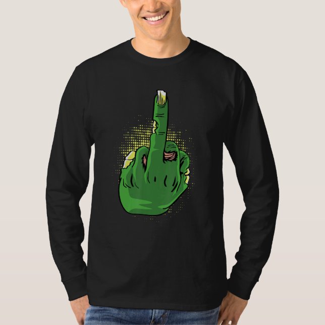 Zombie Middlefinger Brave Person T-Shirt (Vorderseite)