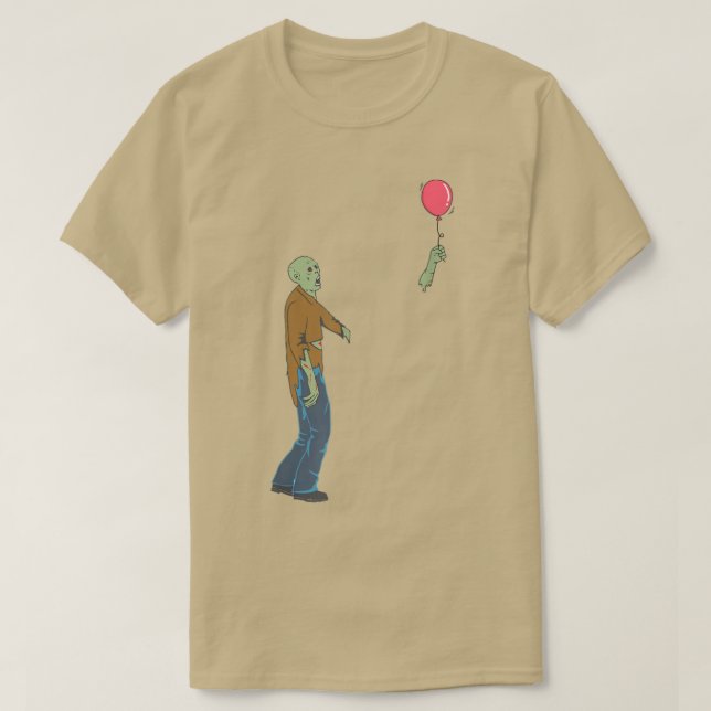 Zombie mit Ballon Zombies Funny Halloween Art 69 T-Shirt (Design vorne)