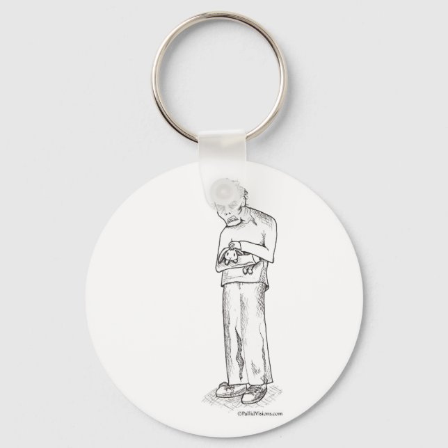 Zombie mit Bunny Schlüsselanhänger (Vorderseite)