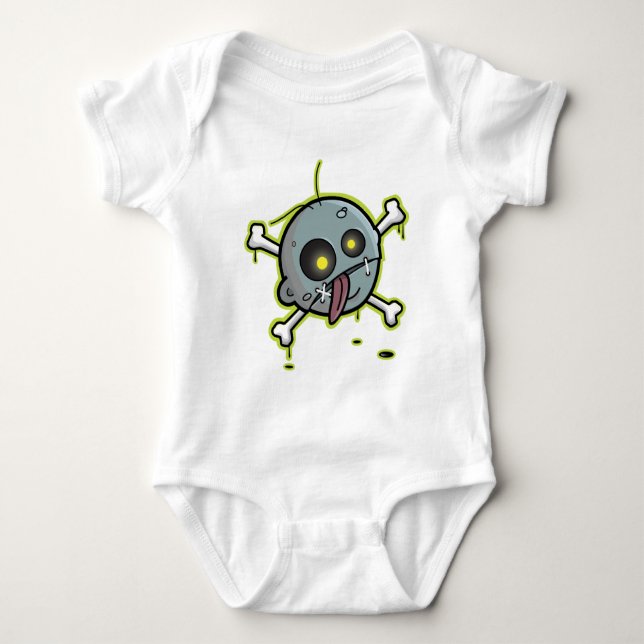 Zombie mit Knochen-Säuglings-Strampler Baby Strampler (Vorderseite)
