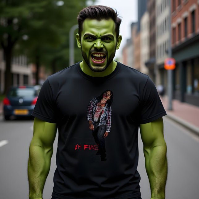 Zombie mit Zitat "Mir geht's gut" T-Shirt (Von Creator hochgeladen)