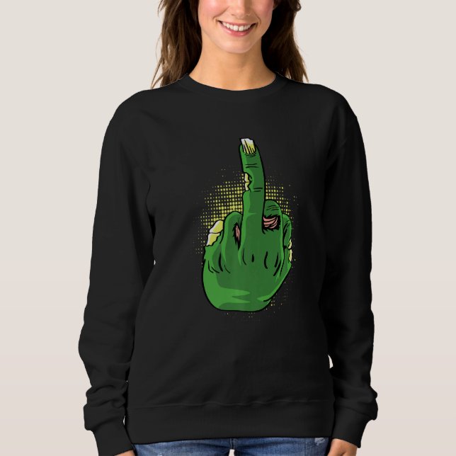 Zombie Mittelfinger Tapfere Person   Sweatshirt (Vorderseite)