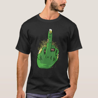 Zombie Mittelfinger Tapfere Person T-Shirt