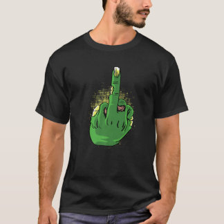 Zombie Mittelfinger Tapfere Person T-Shirt