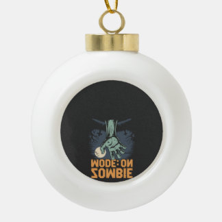 Zombie-Modus Ein Gruseliges Halloween T-Shirt Keramik Kugel-Ornament