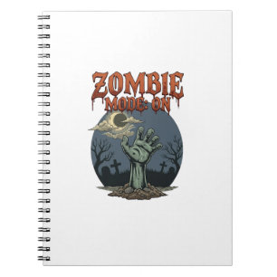 Zombie-Modus Halloween-Hand-Mond-Friedhof_1 Notizblock