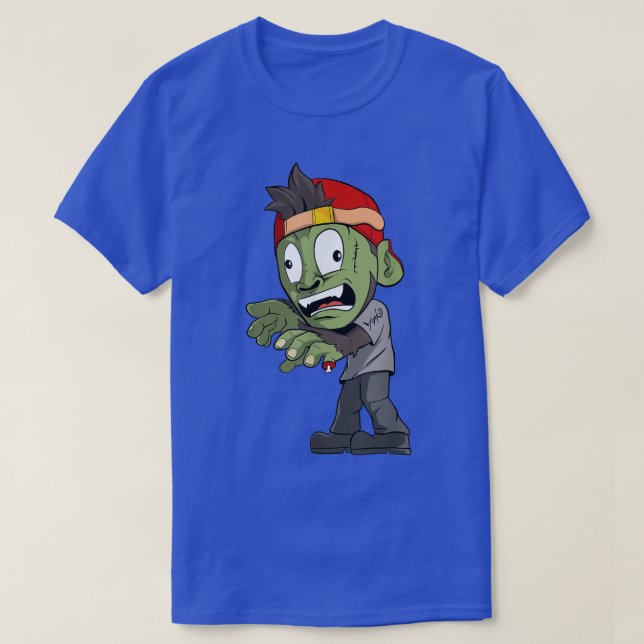 Zombie Monkey Horror Beängstigend Halloween 6936 T-Shirt (Design vorne)