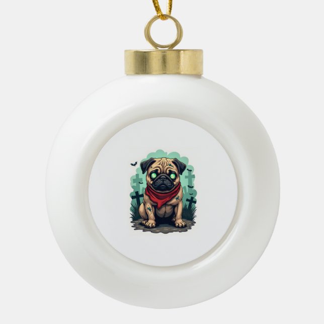 Zombie-Mops-Parade Keramik Kugel-Ornament (Vorderseite)