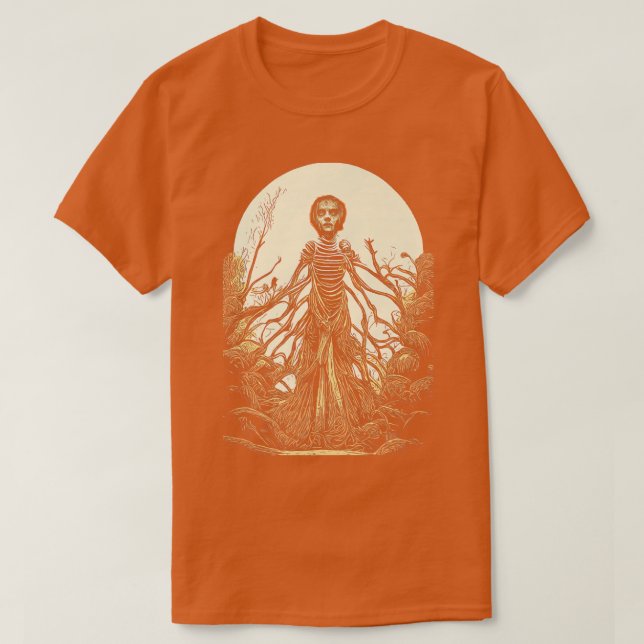 Zombie Mummy Girl Artistic Horror Full Moon Hallow T-Shirt (Design vorne)