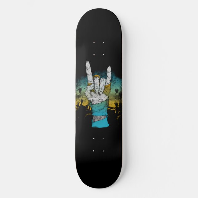 Zombie Music Rock Konzertsymbol Skateboard (Vorderseite)