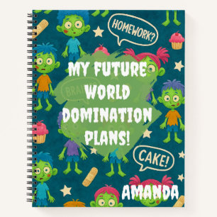 Zombie-Notebook "My Future World Domination Plans" Notizbuch