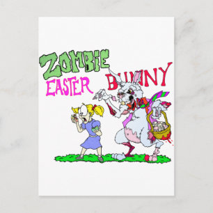 Zombie Oaster Bunny Feiertagspostkarte