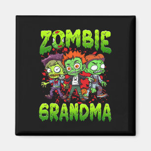 Zombie Oma Halloween Kostümfamilie Matching Magnet