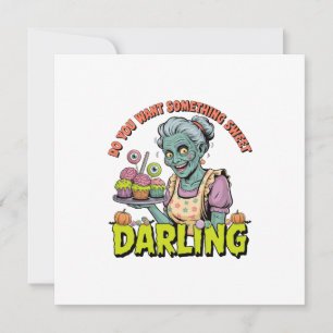 Zombie Oma - Sweet Halloween Darling Feiertagskarte