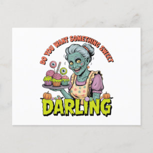 Zombie Oma - Sweet Halloween Darling Feiertagspostkarte