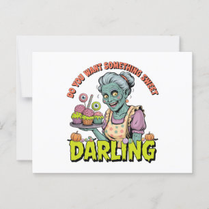Zombie Oma - Sweet Halloween Darling Postkarte