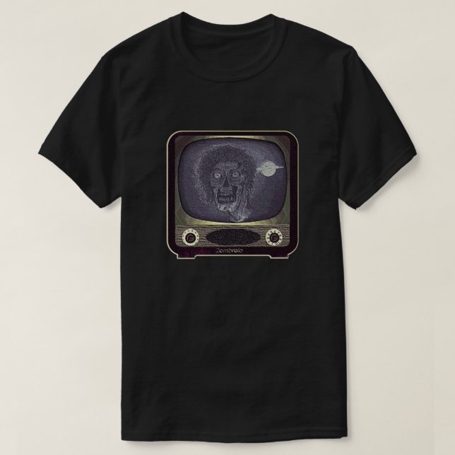 Zombie On TV - Gold T-Shirt (Design vorne)