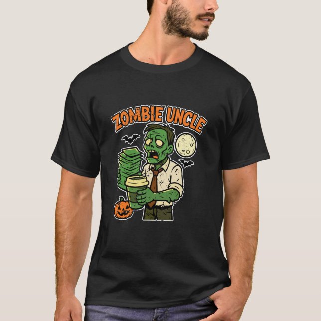 Zombie-Onkel mit Kaffee T-Shirt (Vorderseite)