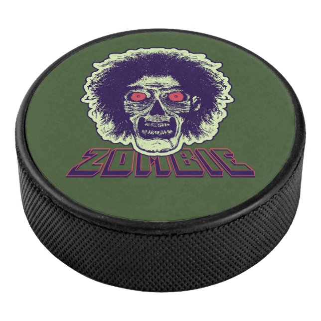Zombie - Orange Eyes Eishockey Puck (3/4)