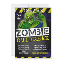 Zombie Outbreak Halloween-Party Einladung Custom