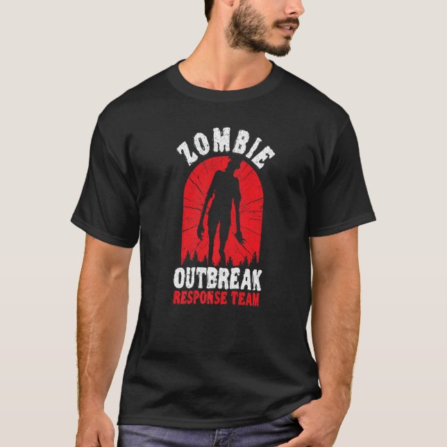 Zombie Outbreak Response Team Halloween Trick or T T-Shirt (Vorderseite)