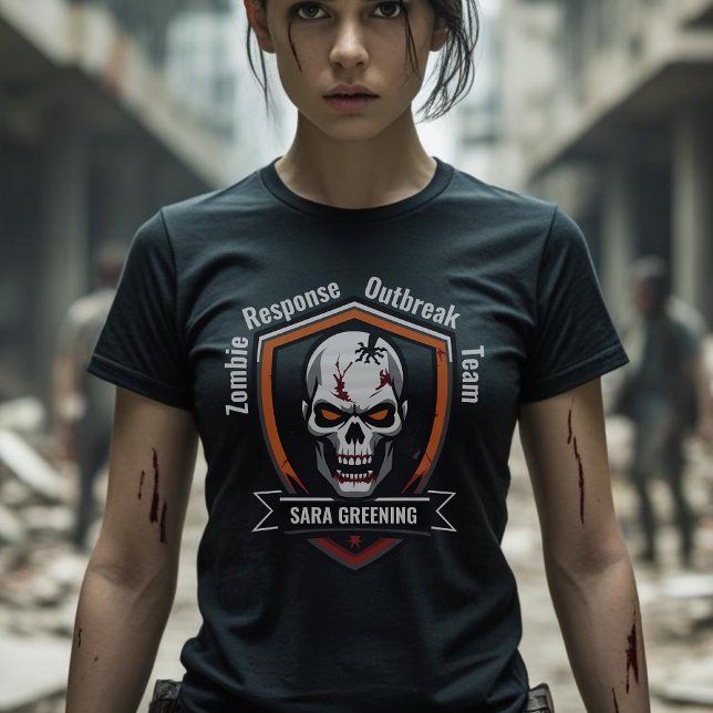 Zombie Outbreak Response Team Ihr Name T - Shirt (Von Creator hochgeladen)