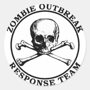 Zombie Outbreak Response Team (Schädelknochen) Runder Aufkleber