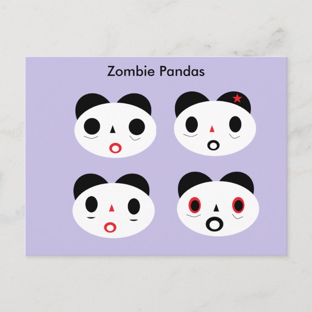 Zombie Pandas Postkarte (Vorderseite)