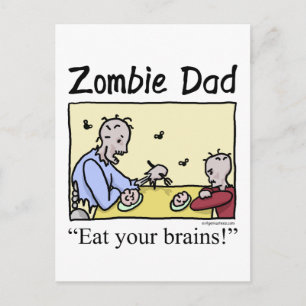 Zombie Papa, fresse dein Gehirn Postkarte