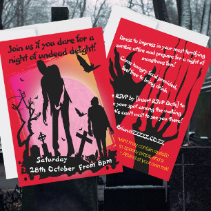 Zombie-Party Apocalypse dystopisches Ereignis Einladung